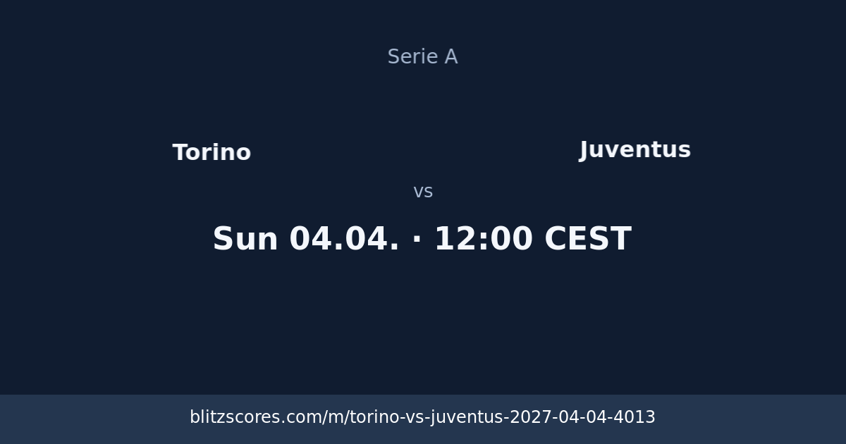 Torino vs Juventus score card