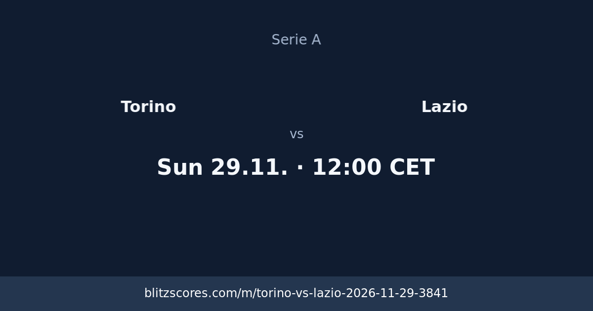 Torino vs Lazio score card