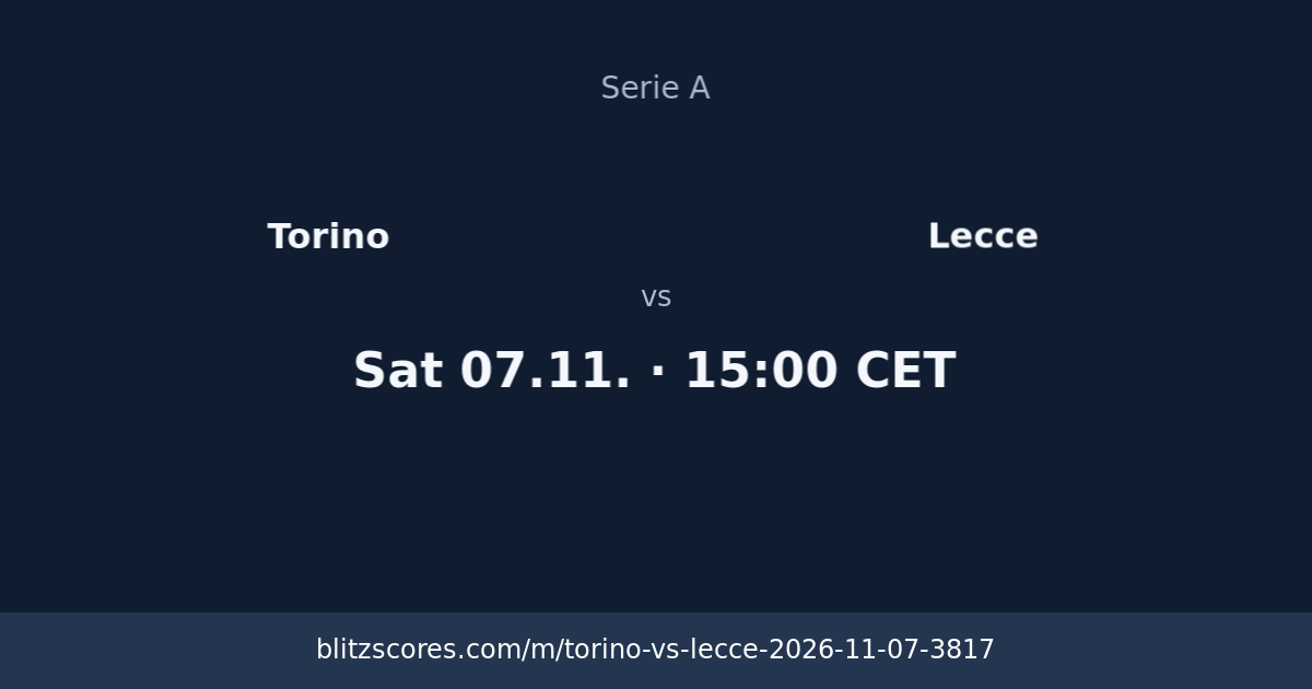 Torino vs Lecce score card