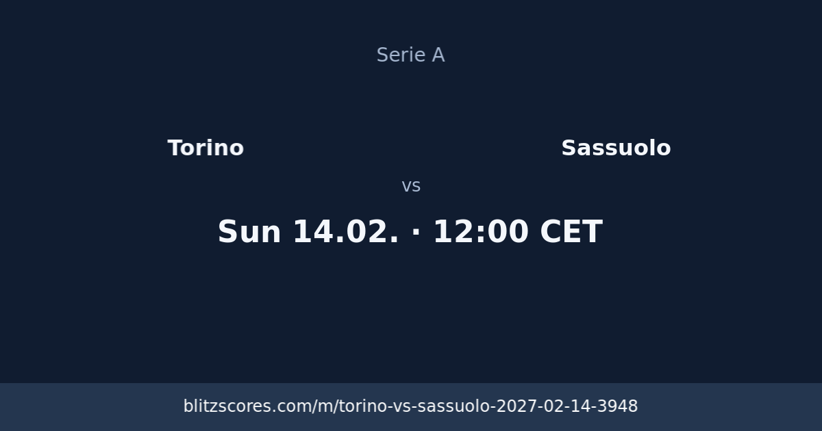Torino vs Sassuolo score card
