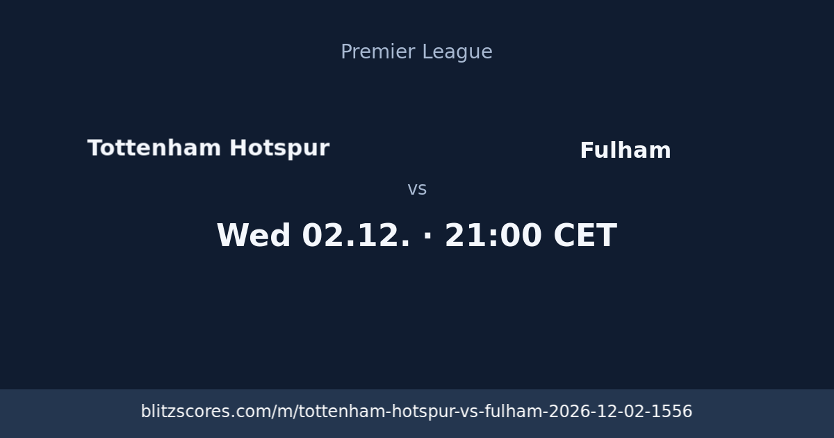 Tottenham Hotspur vs Fulham score card