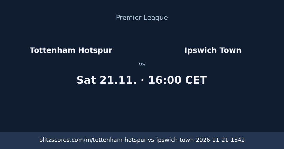 Tottenham Hotspur vs Ipswich Town score card