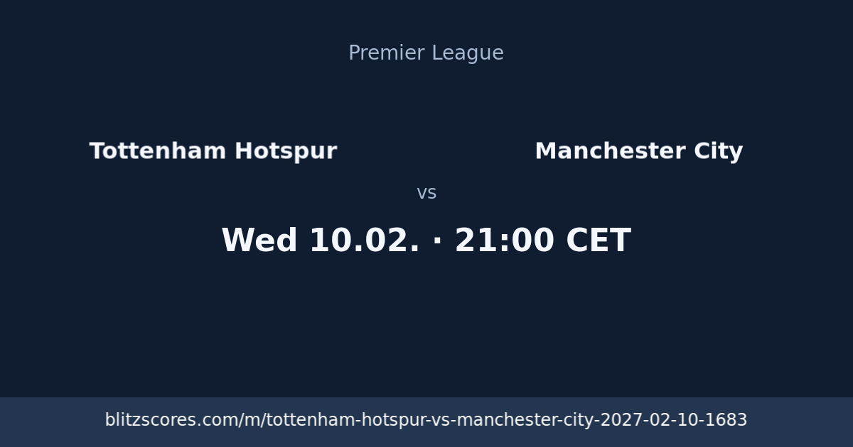 Tottenham Hotspur vs Manchester City score card