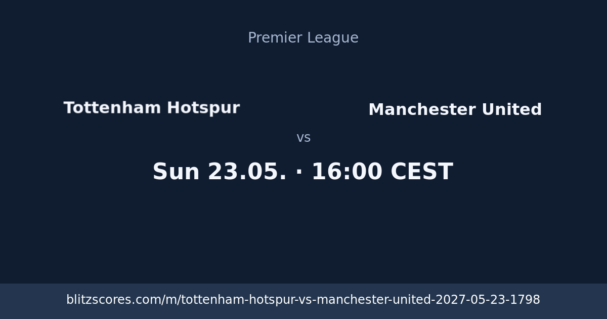 Tottenham Hotspur vs Manchester United score card