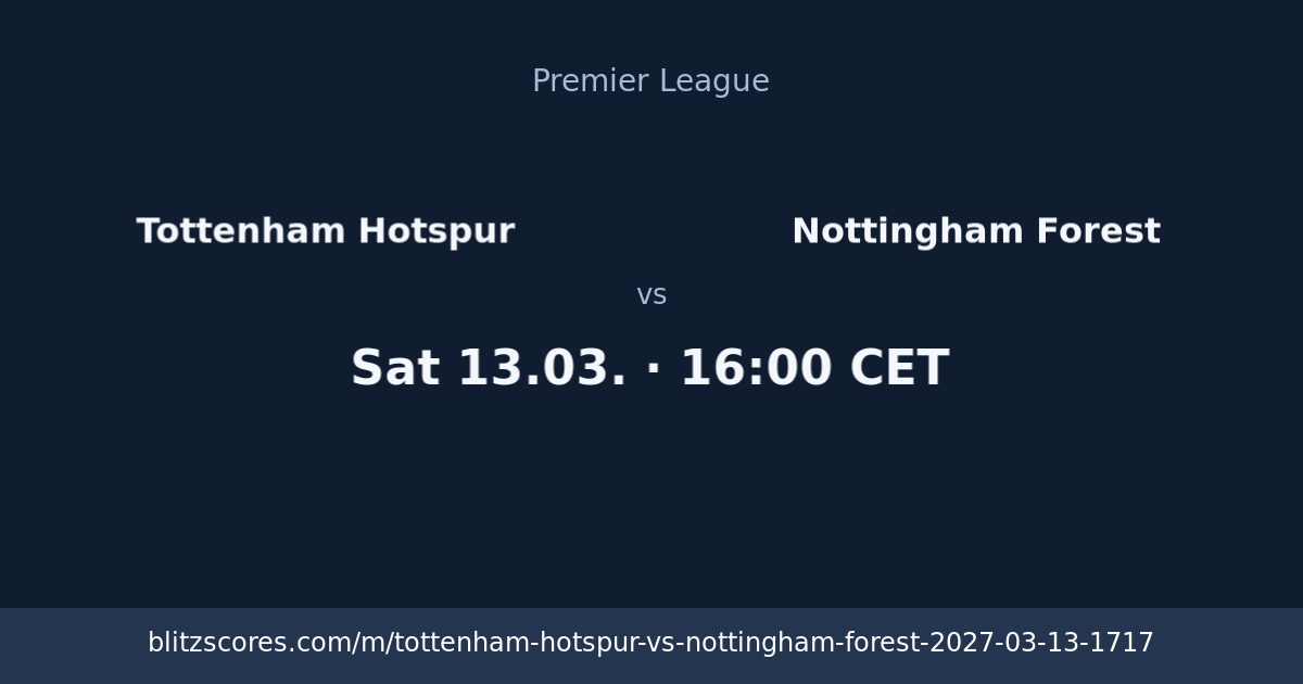 Tottenham Hotspur vs Nottingham Forest score card
