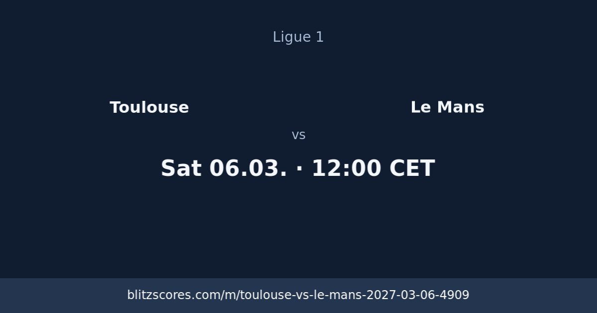 Toulouse vs Le Mans score card