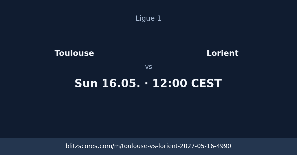 Toulouse vs Lorient score card