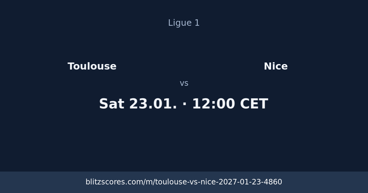 Toulouse vs Nice score card