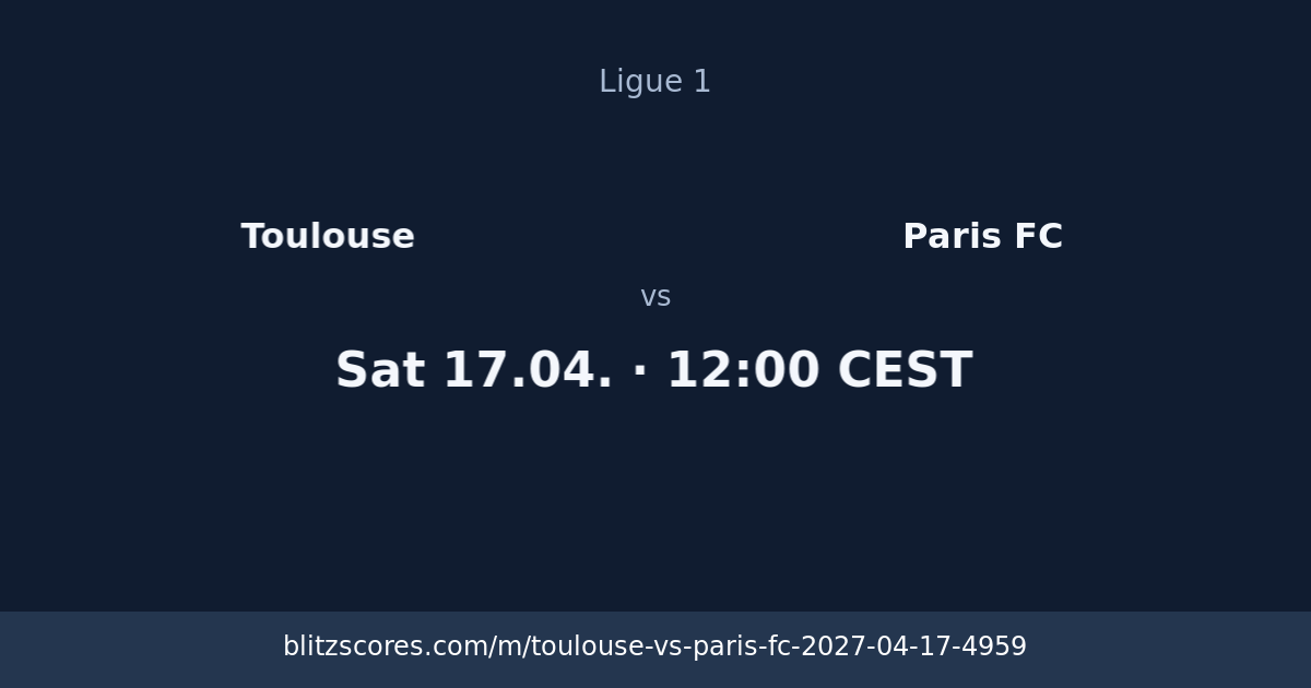Toulouse vs Paris FC score card