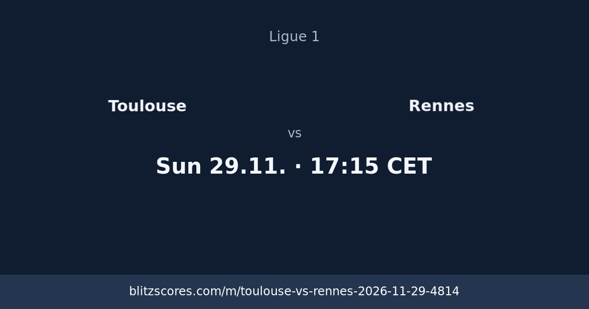 Toulouse vs Rennes score card