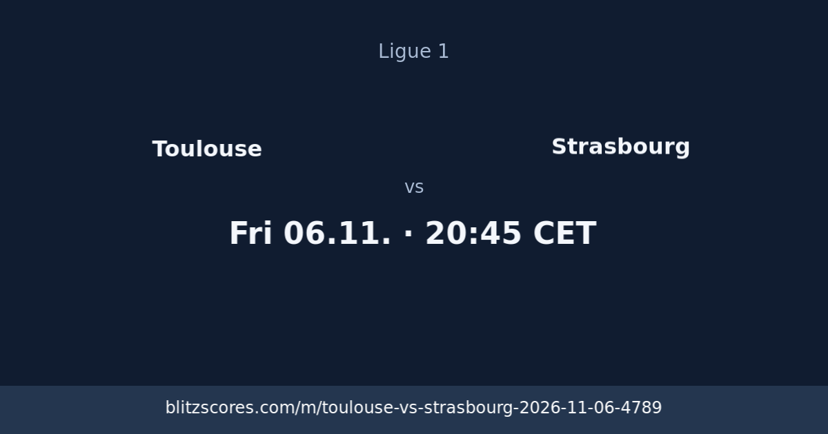 Toulouse vs Strasbourg score card