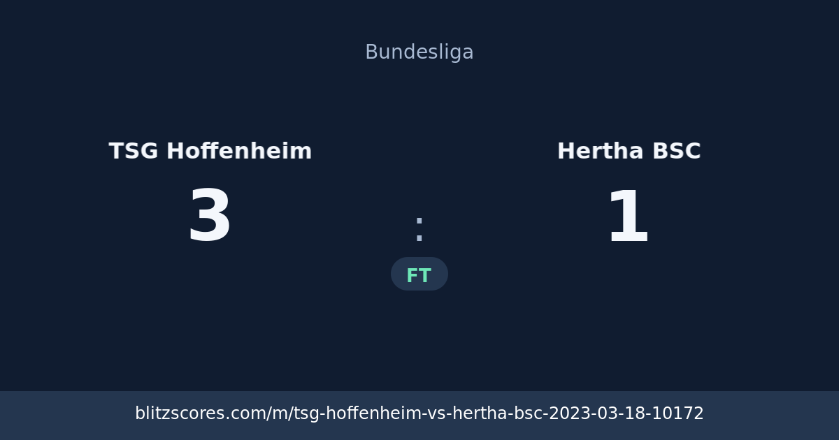 TSG Hoffenheim vs Hertha BSC score card