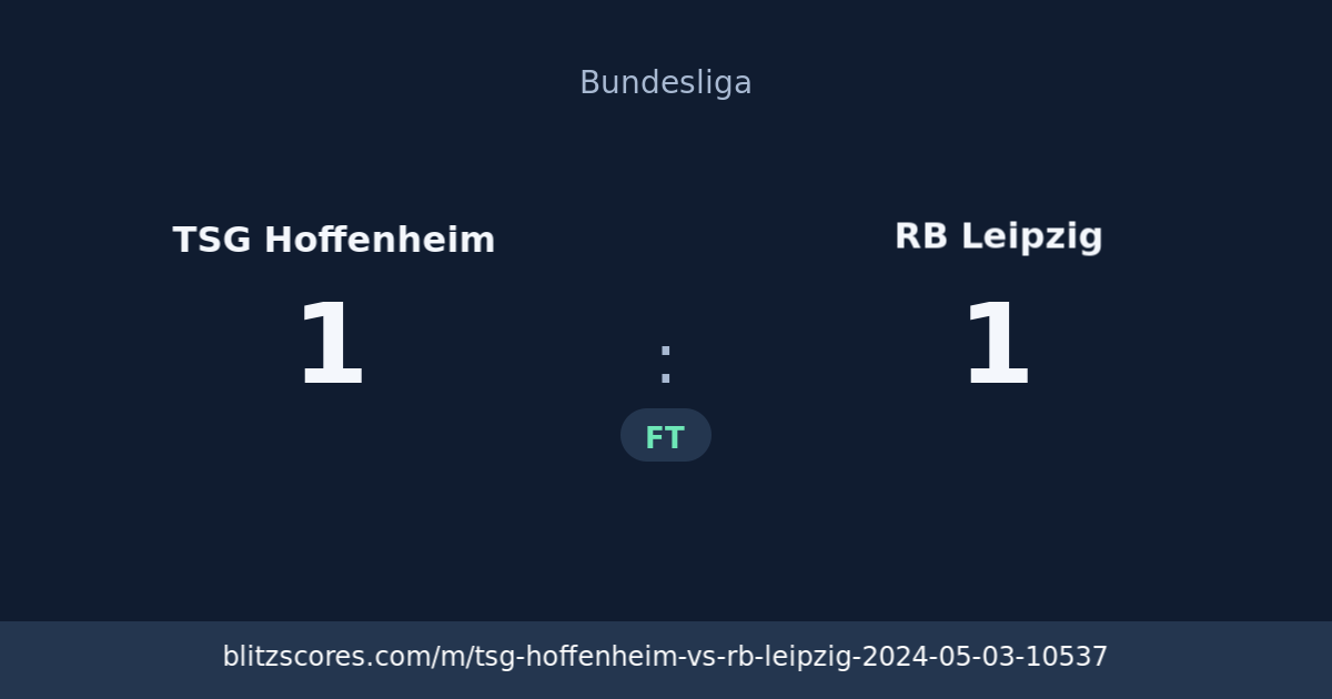 TSG Hoffenheim vs RB Leipzig score card
