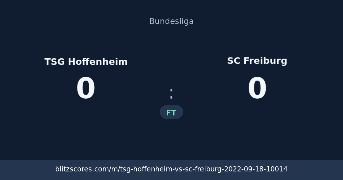 TSG Hoffenheim vs SC Freiburg score card