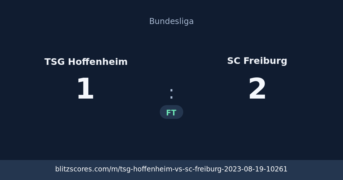 TSG Hoffenheim vs SC Freiburg score card
