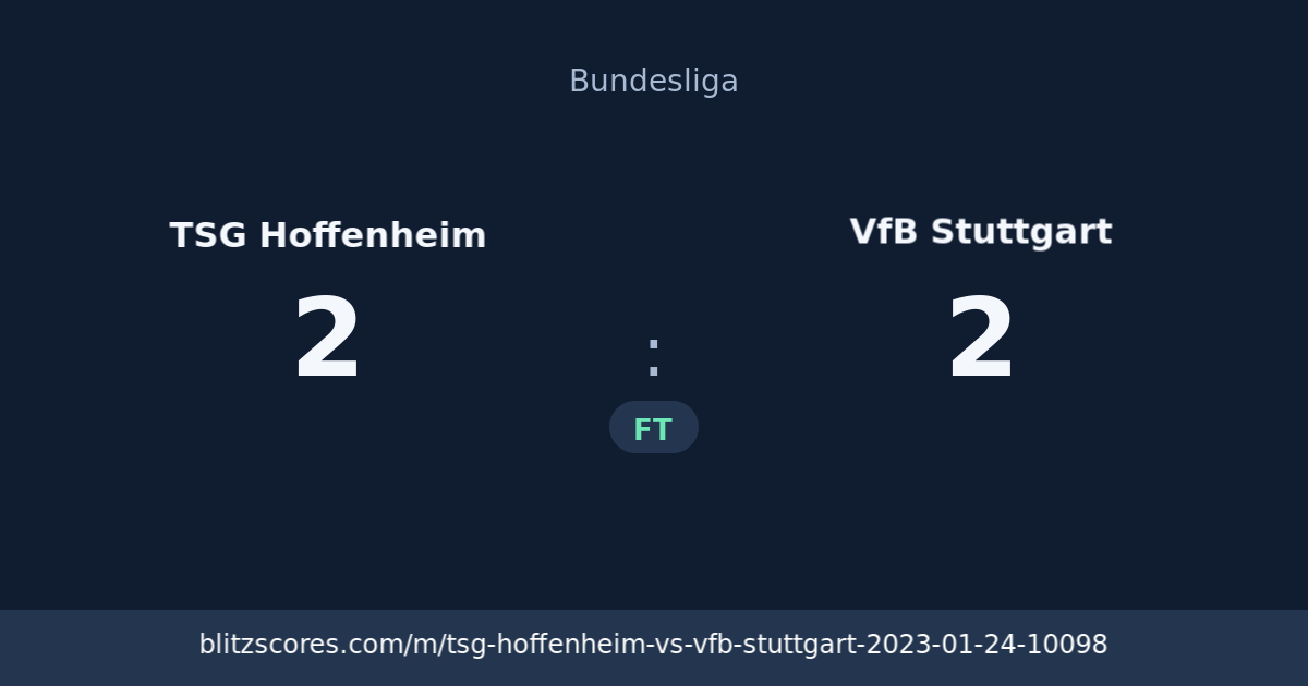 TSG Hoffenheim vs VfB Stuttgart score card