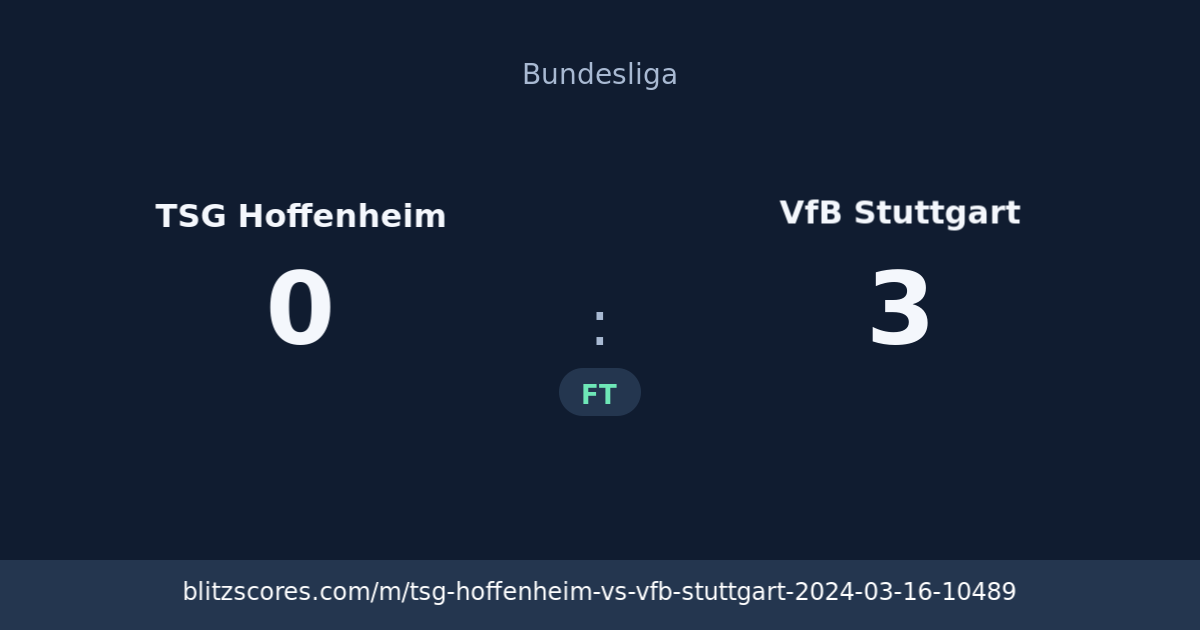 TSG Hoffenheim vs VfB Stuttgart score card