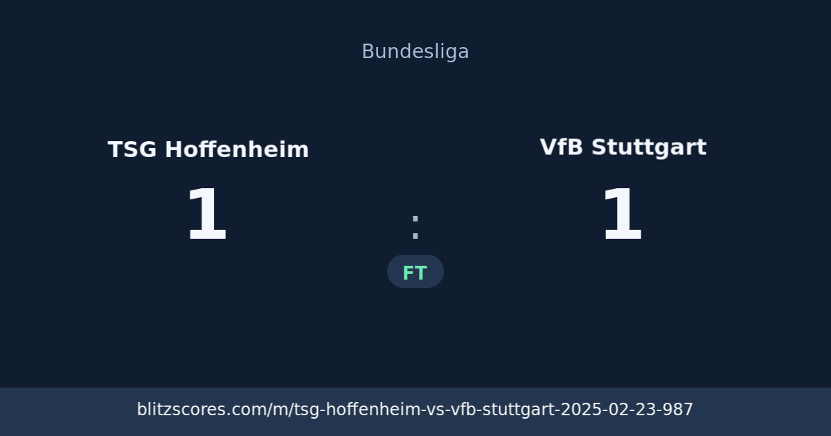 TSG Hoffenheim vs VfB Stuttgart score card