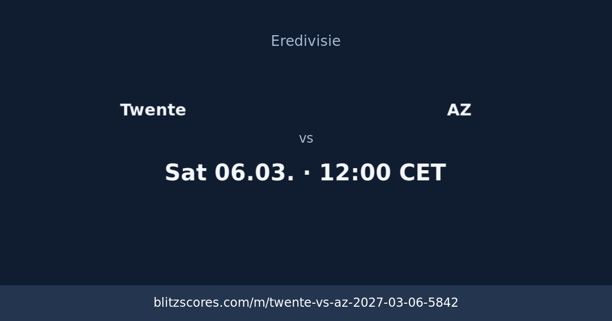 Twente vs AZ score card