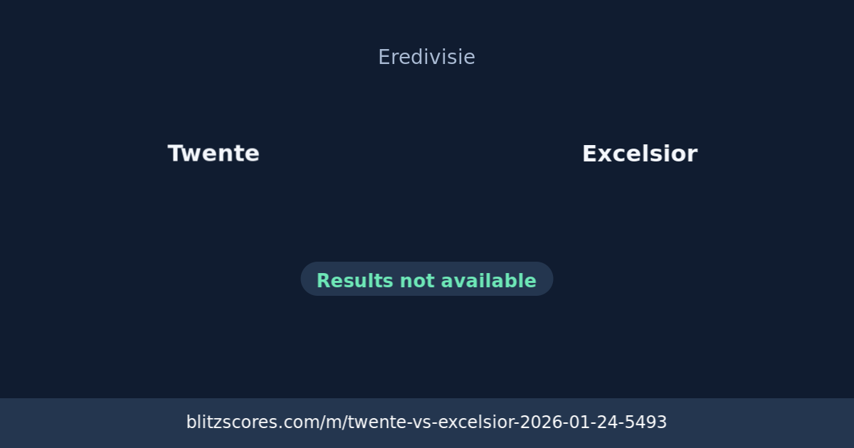 Twente vs Excelsior score card