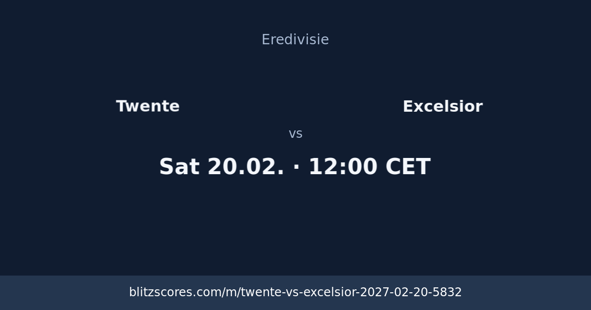 Twente vs Excelsior score card