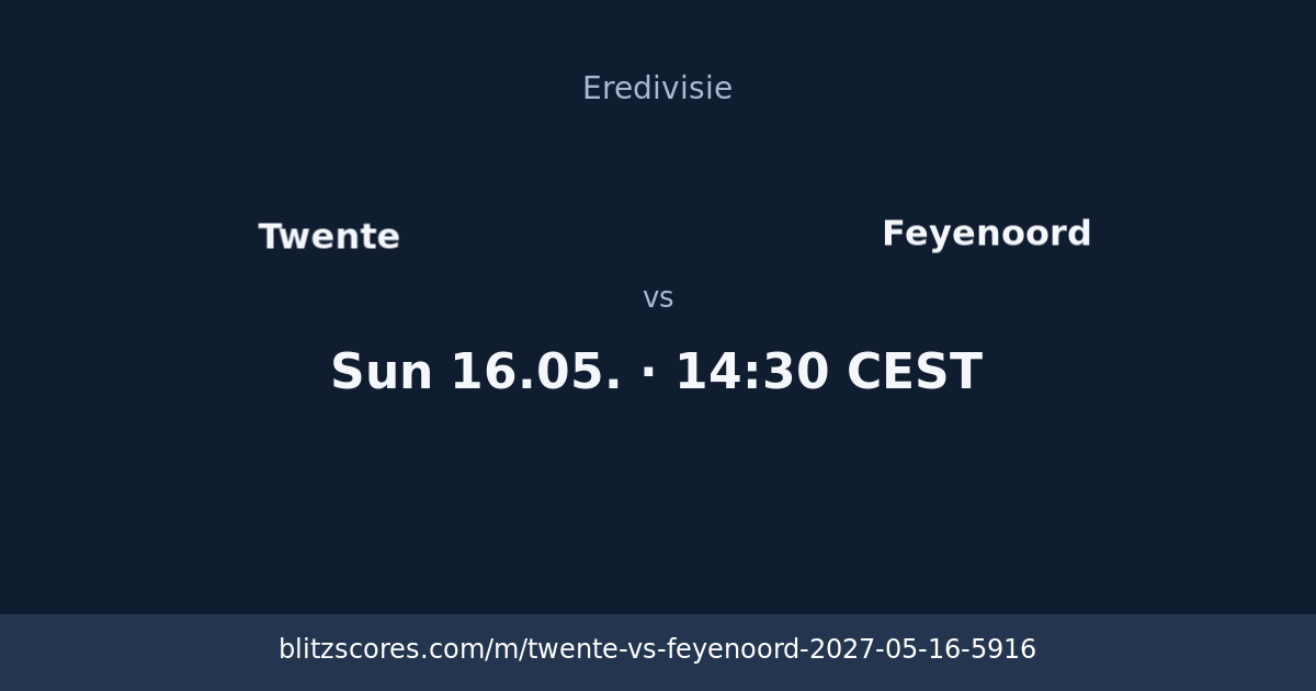 Twente vs Feyenoord score card
