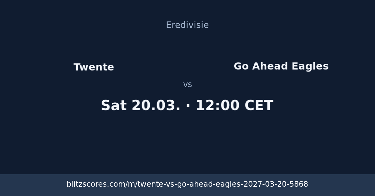 Twente vs Go Ahead Eagles score card