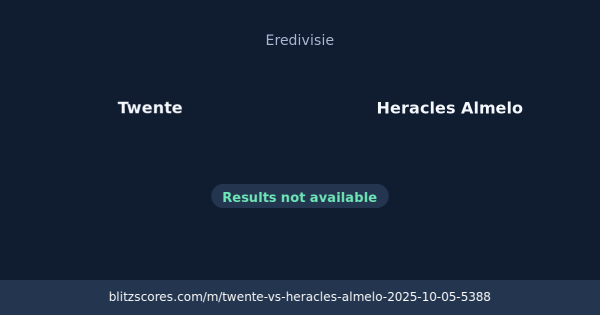 Twente vs Heracles Almelo score card