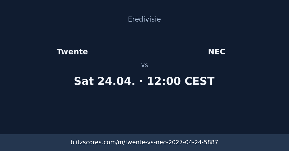 Twente vs NEC score card