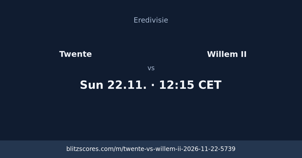 Twente vs Willem II score card