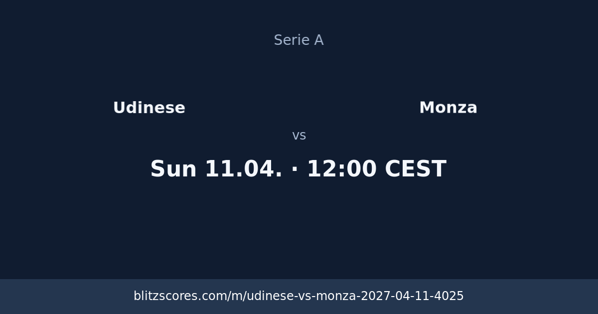 Udinese vs Monza score card
