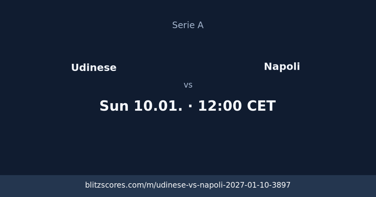 Udinese vs Napoli score card