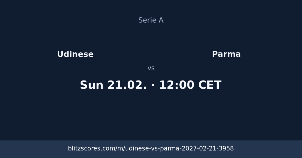 Udinese vs Parma score card