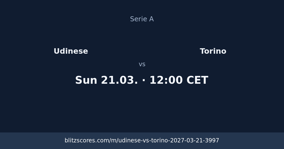 Udinese vs Torino score card