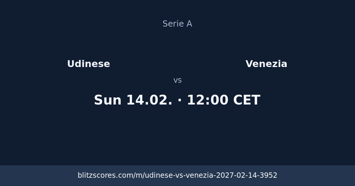 Udinese vs Venezia score card