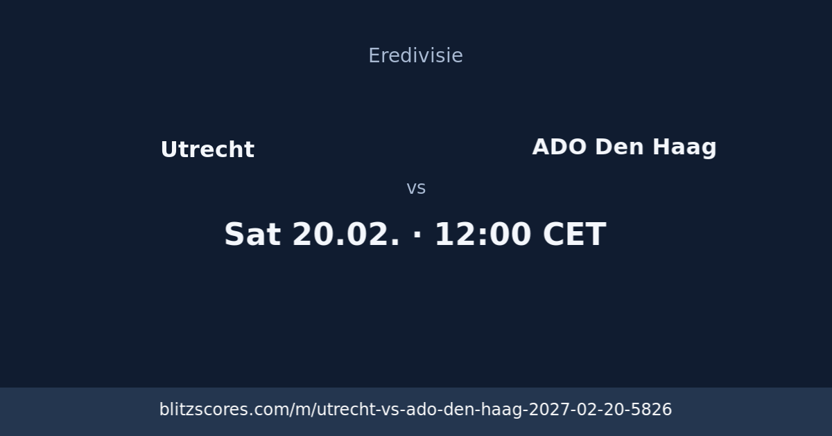 Utrecht vs ADO Den Haag score card