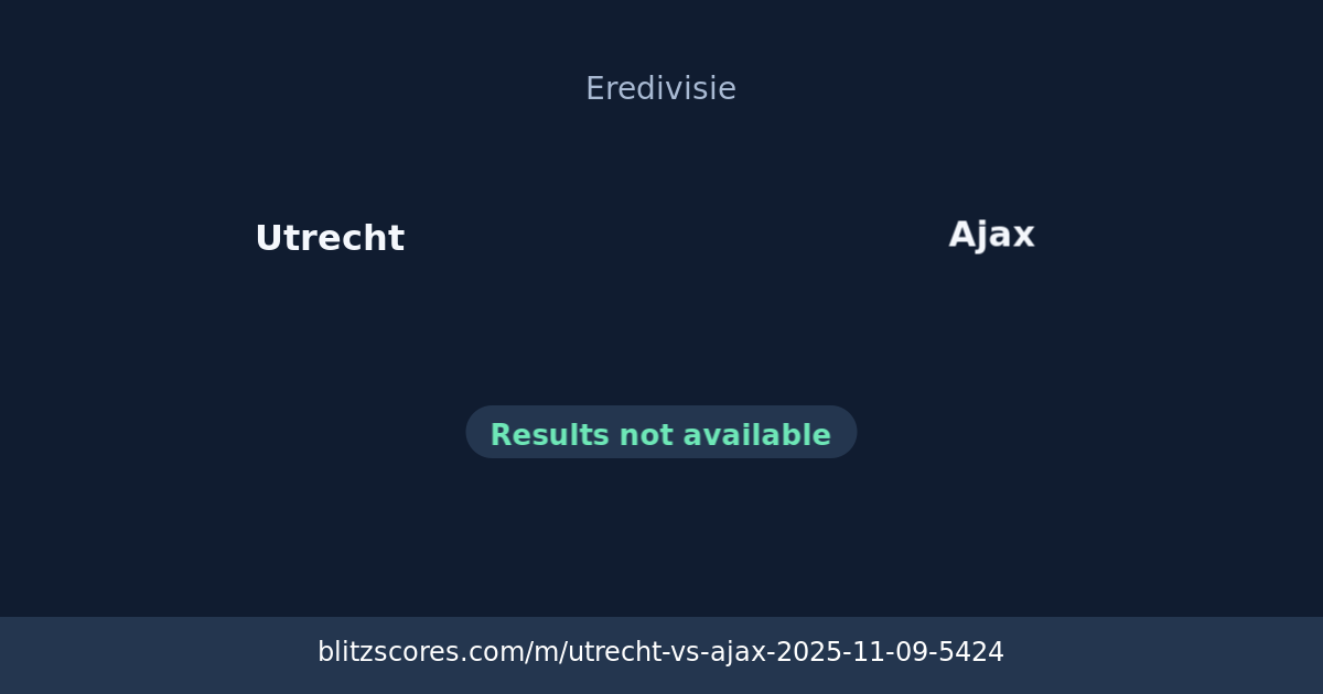 Utrecht vs Ajax score card