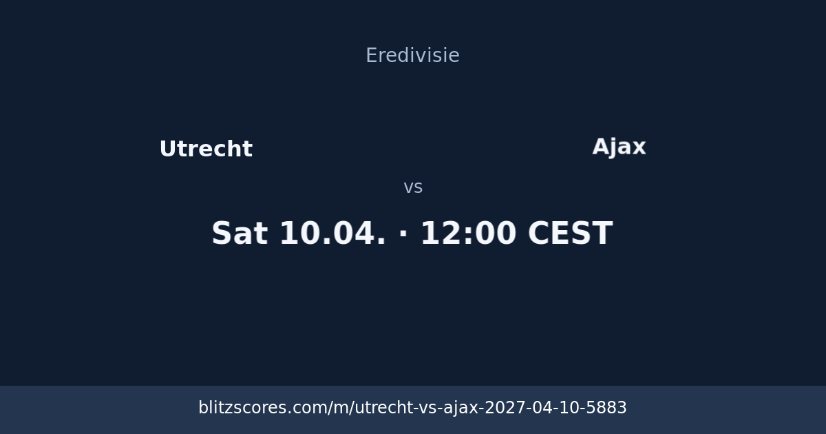 Utrecht vs Ajax score card