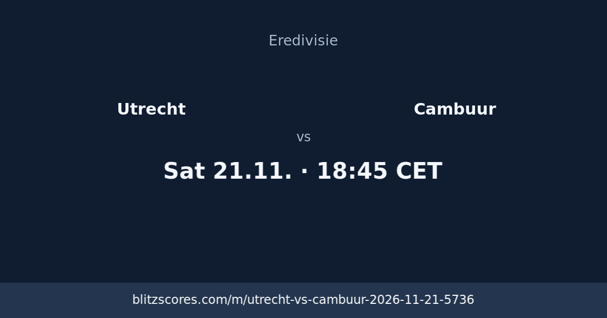 Utrecht vs Cambuur score card
