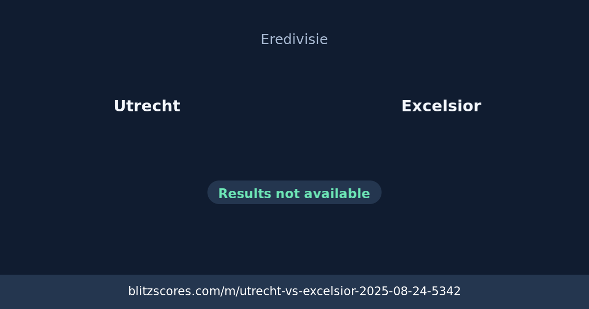 Utrecht vs Excelsior score card