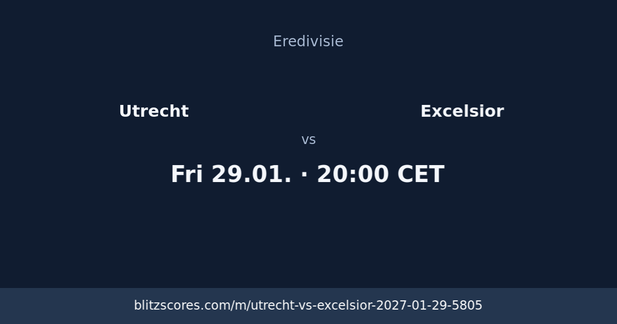Utrecht vs Excelsior score card