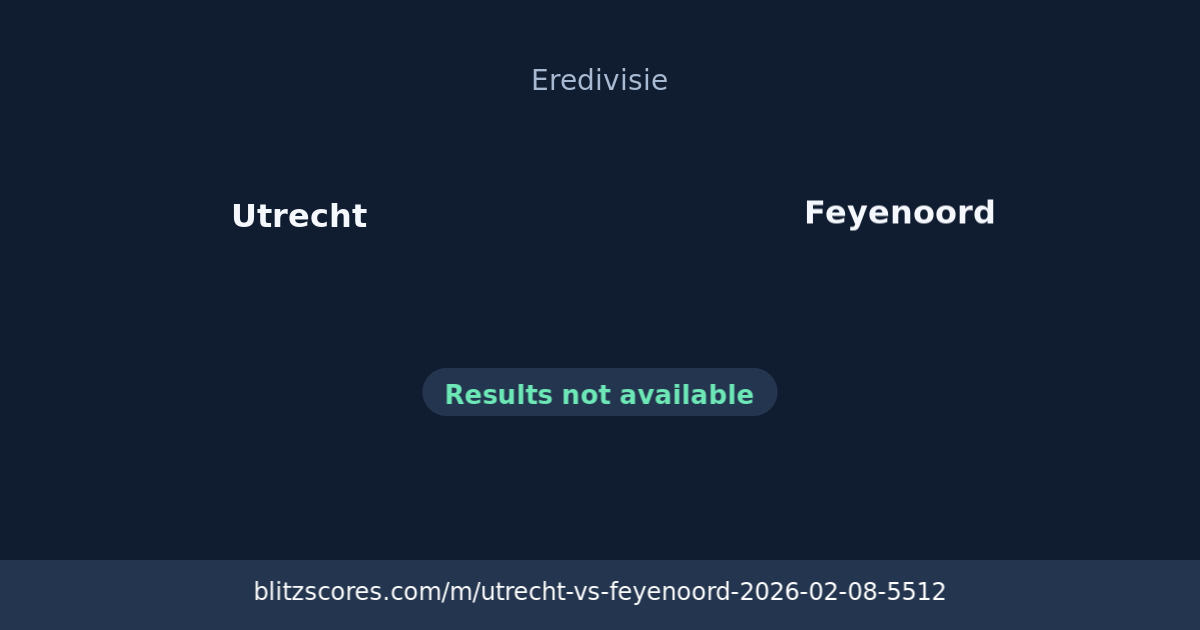 Utrecht vs Feyenoord score card