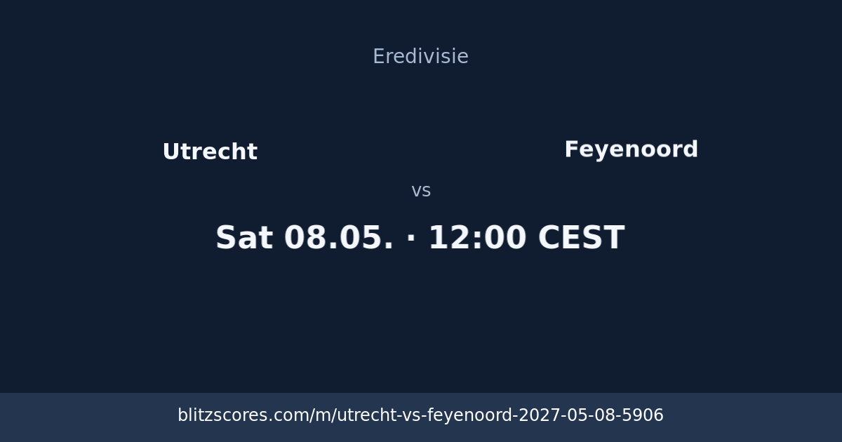 Utrecht vs Feyenoord score card
