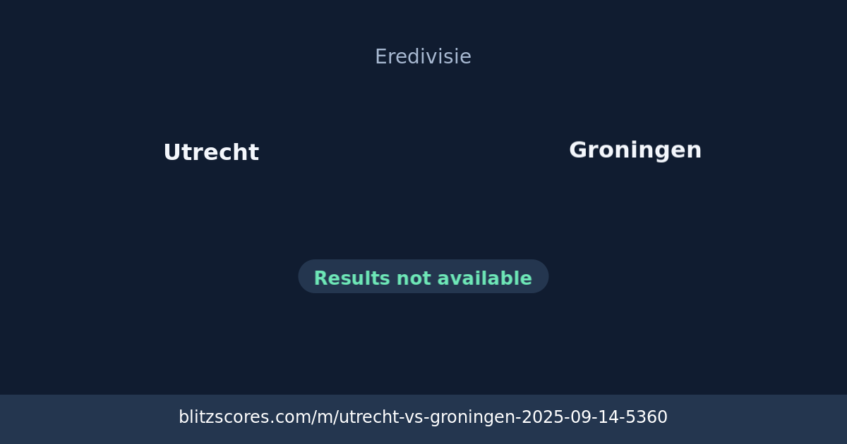 Utrecht vs Groningen score card