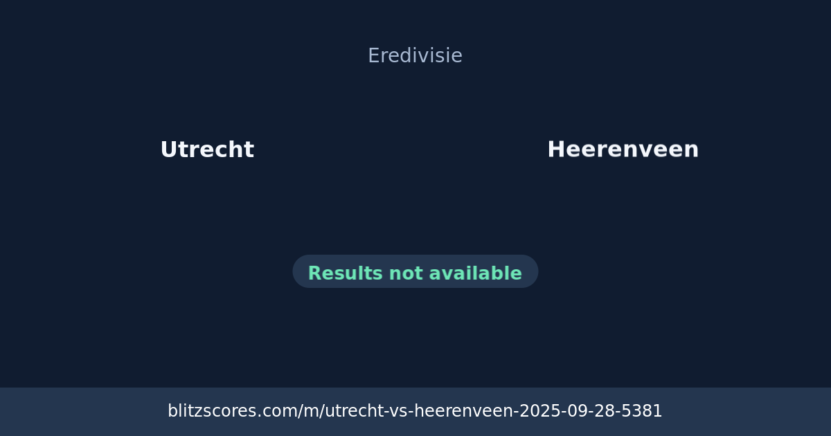 Utrecht vs Heerenveen score card