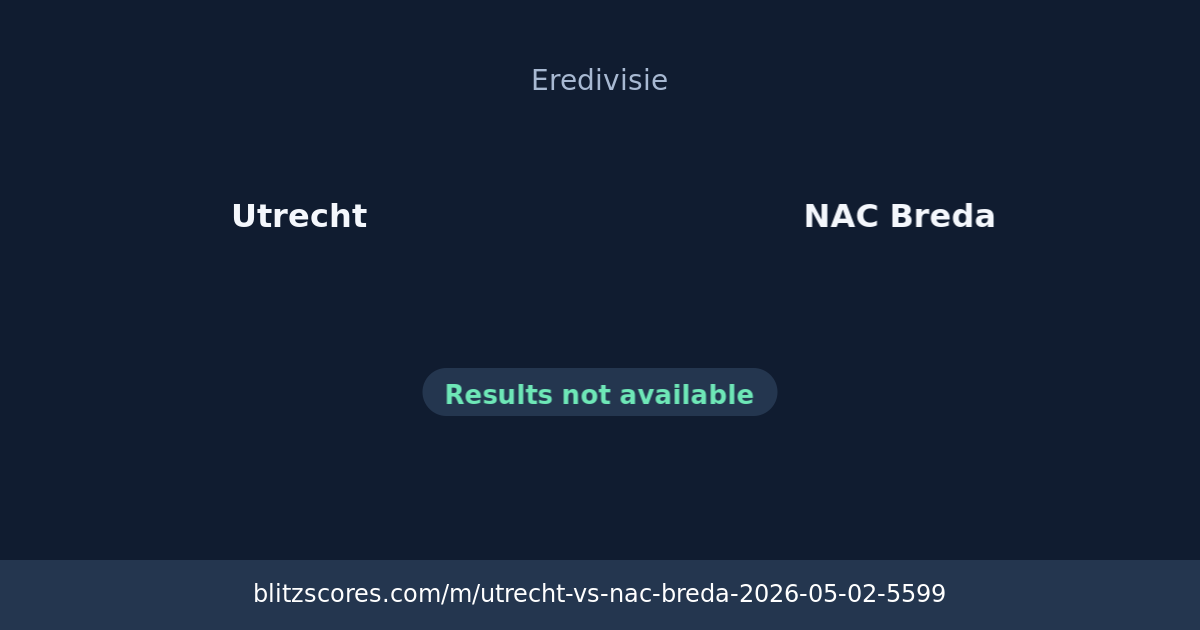 Utrecht vs NAC Breda score card