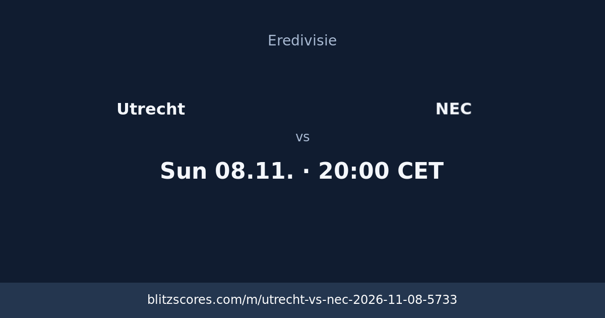 Utrecht vs NEC score card