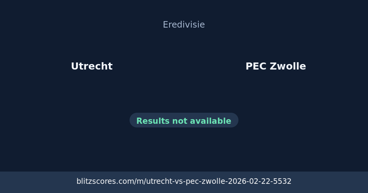 Utrecht vs PEC Zwolle score card