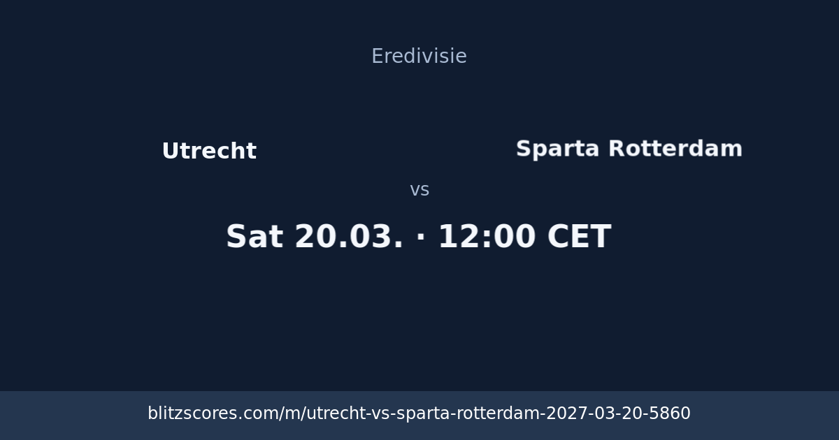 Utrecht vs Sparta Rotterdam score card