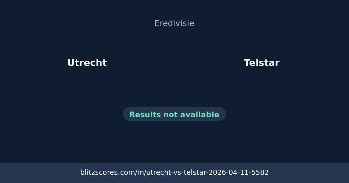 Utrecht vs Telstar score card